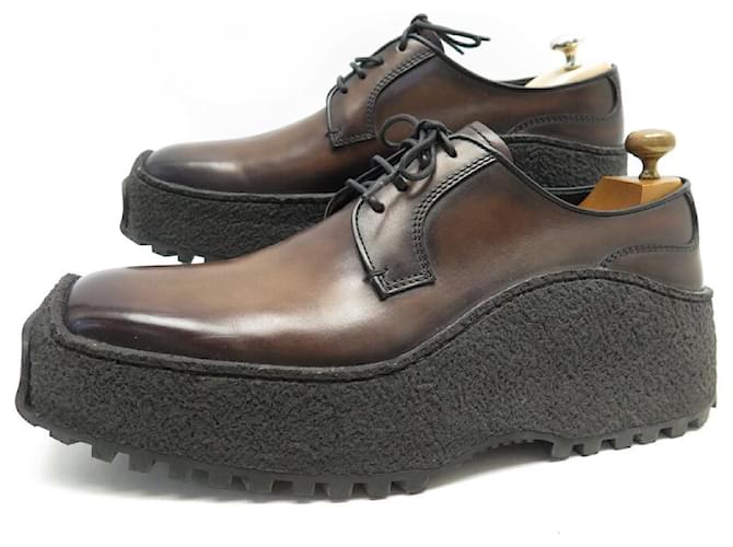 NUOVE SCARPE BERLUTI A PUNTA QUADRATA DI KRIS VAN ASSCHE 8.5 42.5 CUOIO MARRONE