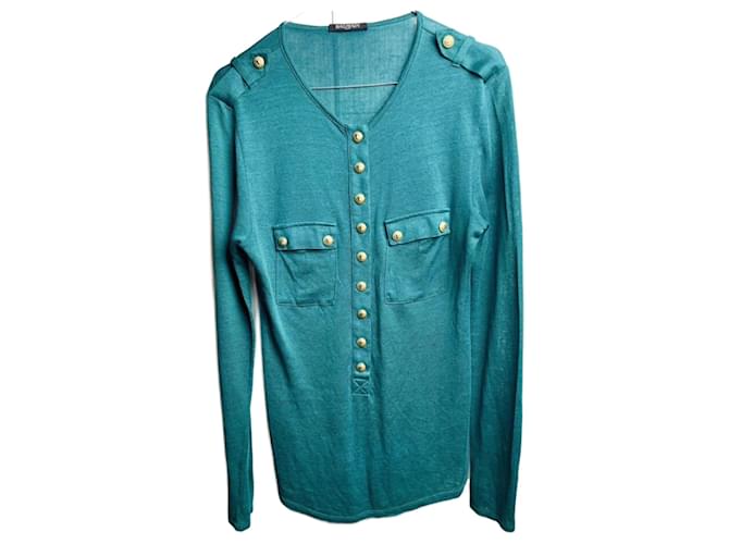 Balmain Maglioni di lana Verde