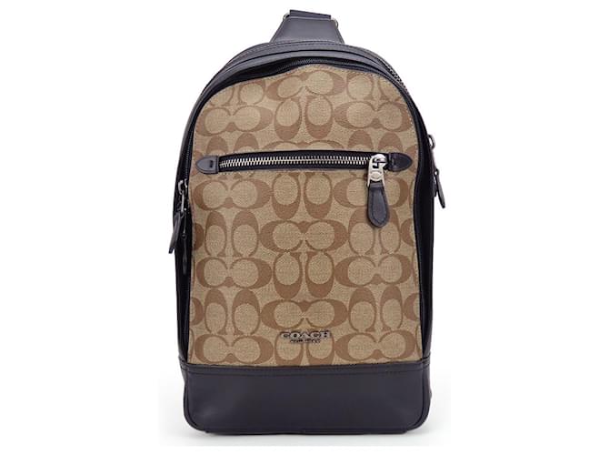 Borsa a spalla in pelle PVC Coach F37573 Nero