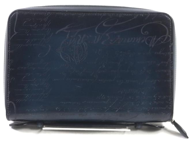 Portafoglio lungo in pelle Scritto Itauba Berluti Blu