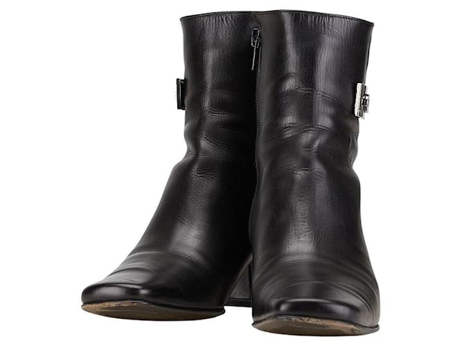 Stivali in pelle Gancini Salvatore Ferragamo Nero