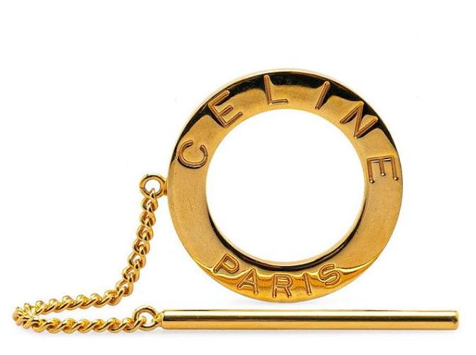 Céline Anello per sciarpa con logo circolare placcato oro Celine D'oro