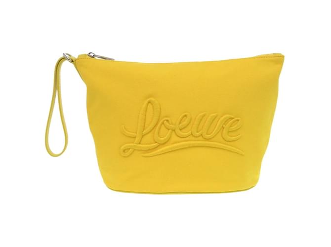 Pochette in tela Loewe Tick Giallo