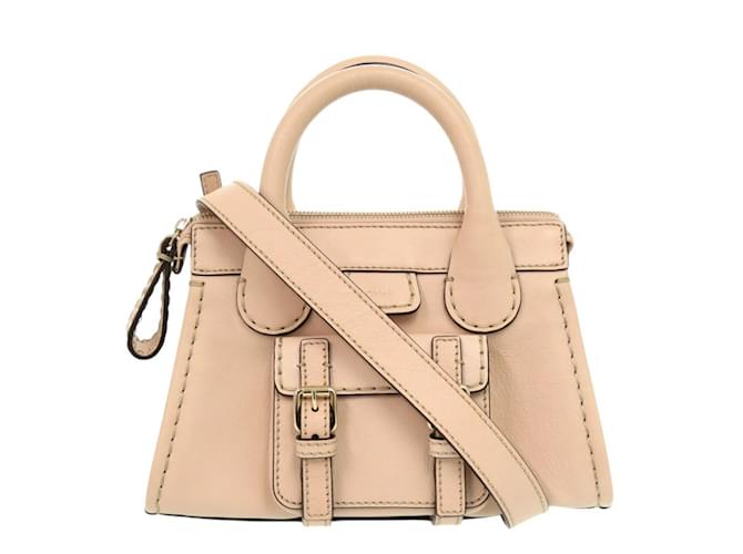 Borsa a spalla in pelle Chloé Edith Beige