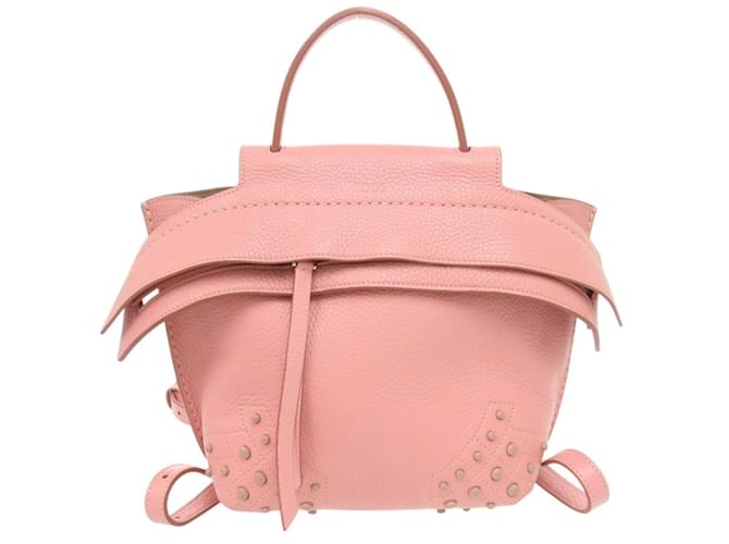 Borsa in pelle rosa Tod's Wave Line