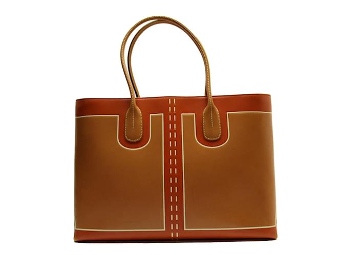 Borsa a spalla in pelle Tod's in cammello e arancione
