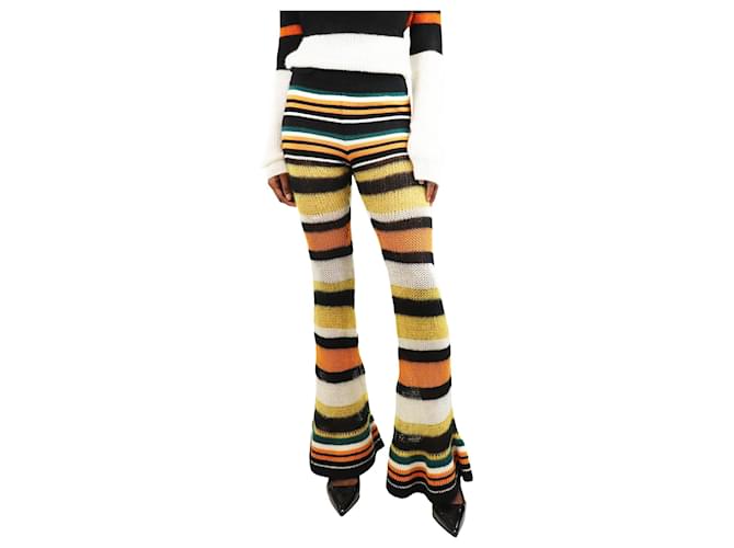 Loewe Pantaloni in misto mohair a righe multicolori - taglia L Multicolore