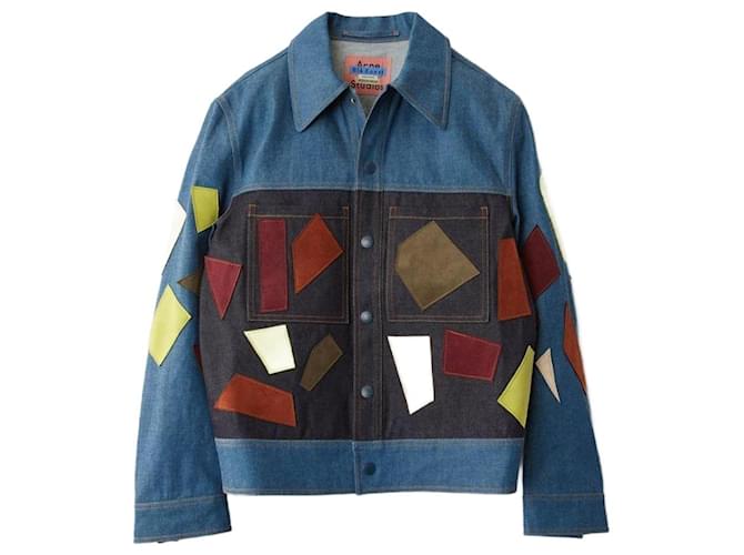 ACNE STUDIOS x BLA KONST Giacca di jeans patchwork Condizioni nuove RARO Blu