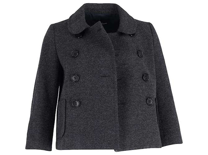 Comme Des Garcons Giacca corta doppiopetto in lana grigia Comme des Garçons Grigio