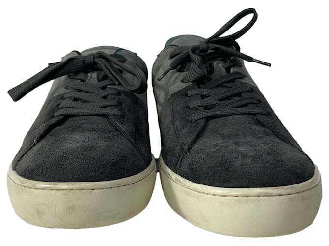 Sneakers Allacciato Color-Block di Tod's in suede nero e grigio