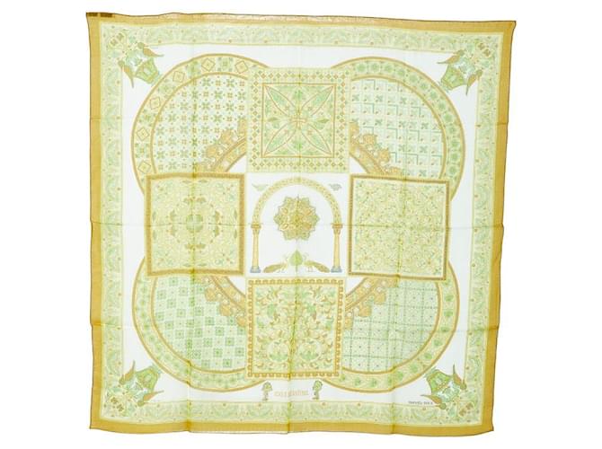 Sciarpa in seta Hermès CIELS BYZANTINS Gialla Giallo