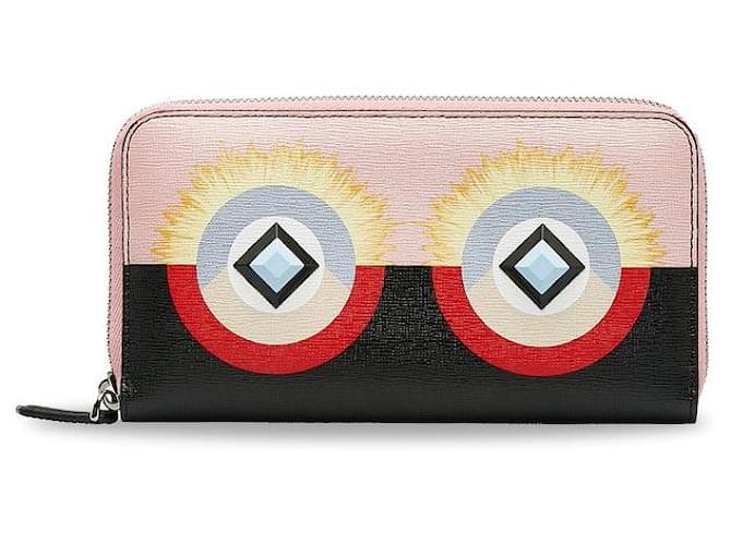 Portafoglio Continental in Pelle Fendi Monster Rosa