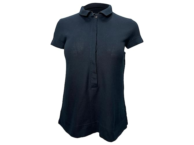 Polo Akris Piqué in cotone nero