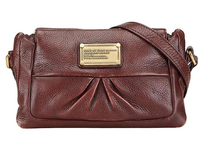 Borsa a spalla in pelle MARC BY MARC JACOBS Marrone