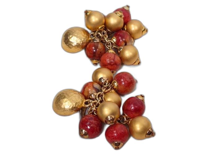 Orecchini natalizi Trussardi vintage degli anni '90 Marrone D'oro