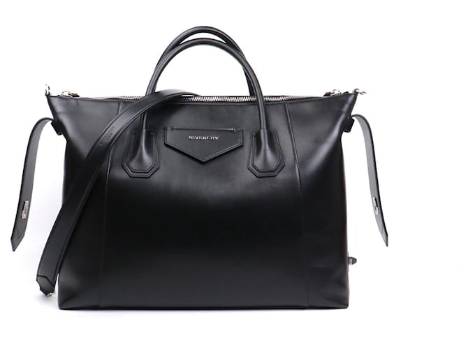 GIVENCHY - Borsa media Antigona soft in pelle liscia nera Nero