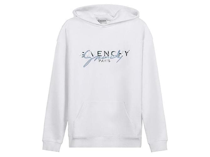 GIVENCHY - Felpa con cappuccio Signature di Givenchy in cotone bianco (M)