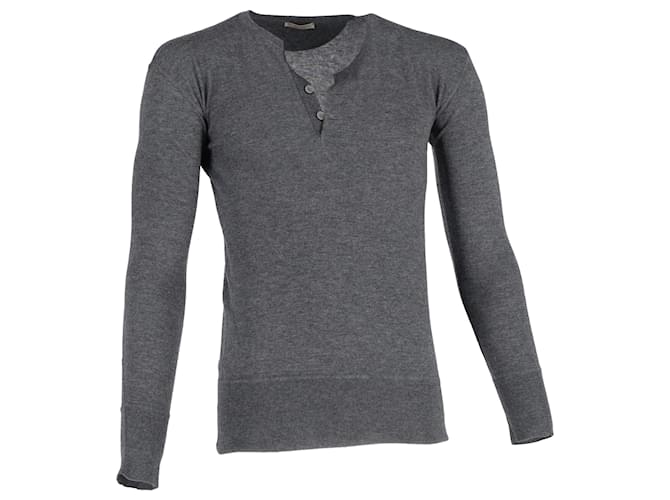 Thom Browne Maglione mezzo abbottonato Bottega Veneta in lana grigia Grigio