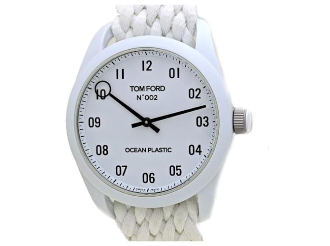 Orologio al quarzo in plastica oceanica Tom Ford N.002 Bianco