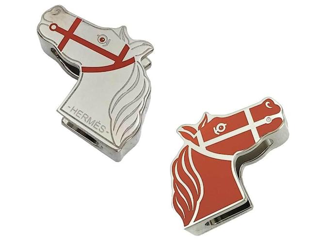 Ring Sciarpa Cadrige Twilly di Hermès Argento Arancione