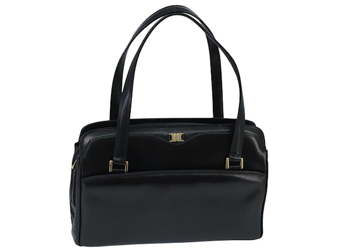 Borsa a mano BALLY in pelle nera e oro Auth ti2302 Nero D'oro