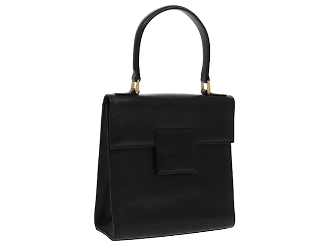 Borsa a mano GIVENCHY in pelle nera e oro Auth bs19834 Nero D'oro