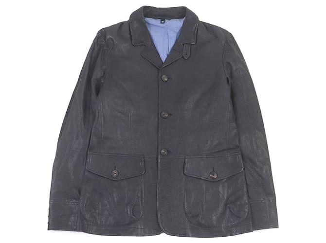 Giacca in pelle di agnello Giorgio Armani blu navy