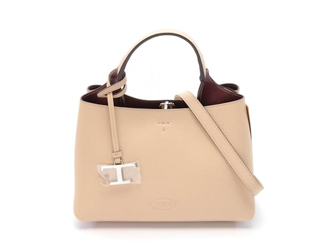 Borsa in pelle beige Tod's