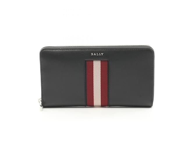 Portafoglio lungo in pelle nera Bally Nero