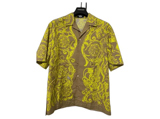 Camicia Barocco Versace Beige Giallo