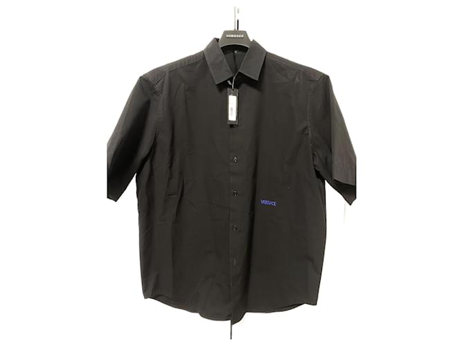 Camicia in cotone Versace Nero