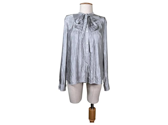 Zadig & Voltaire Top Grigio Metallico