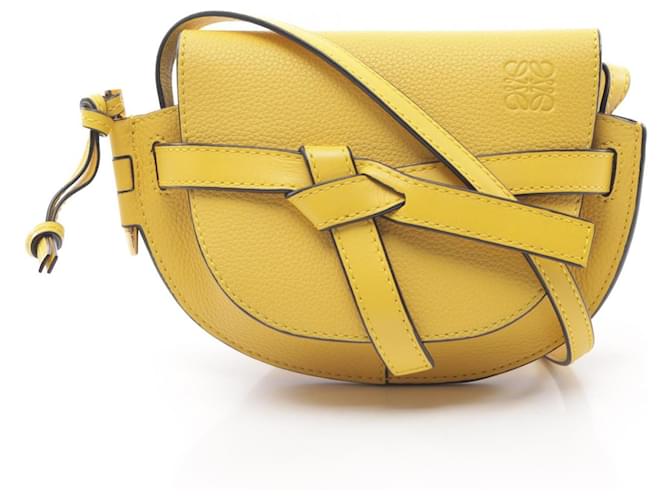 Borsa a spalla in pelle Loewe Gate Giallo