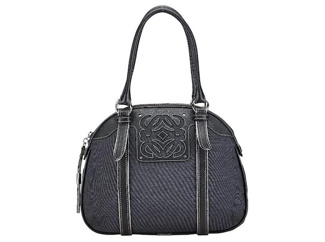 Borsa in tela e pelle Loewe Anagram Nero