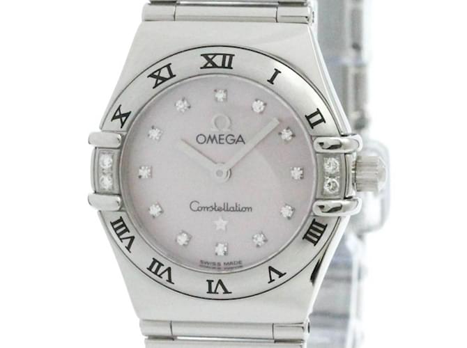 Orologio al quarzo da donna Omega Constellation con quadrante in madreperla e diamanti