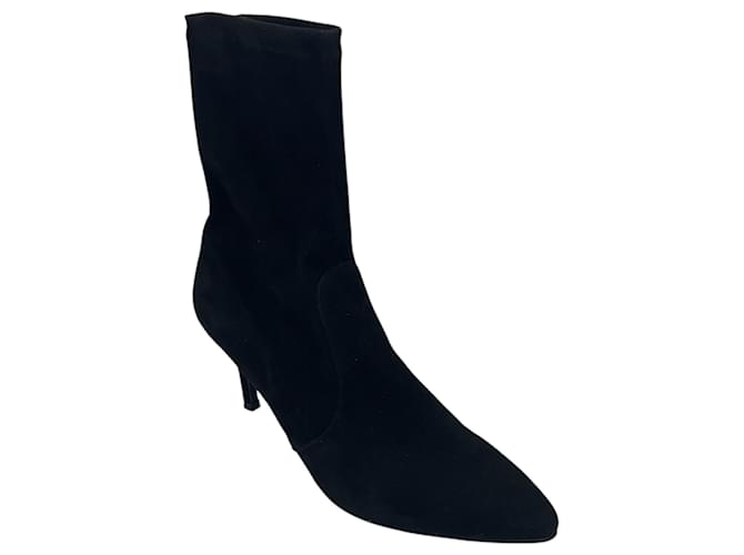 Stivaletti in suede stretch neri Stuart Weitzman Nero
