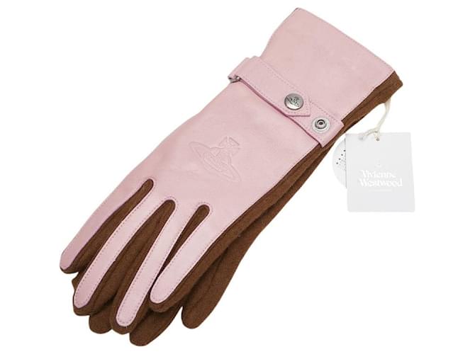 Guanti Orbe in pelle, lana e nylon di Vivienne Westwood