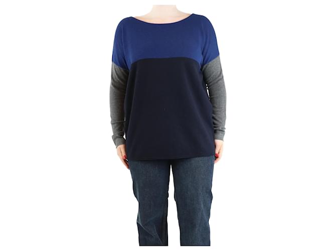 Vince Maglione blu a blocchi di colore - taglia M