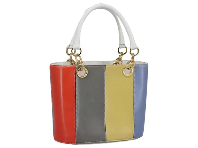Borsa a mano Gancini in pelle multicolore dorato Auth 100732 di Salvatore Ferragamo D'oro