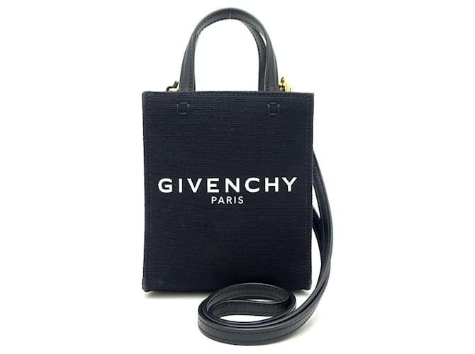 Borsa mini verticale G Tote in tela e pelle di Givenchy Nero