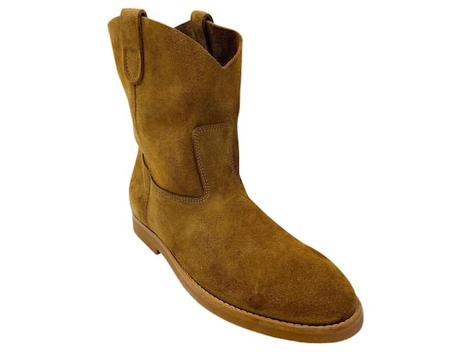 Stivali pull-on in suede tan Re/Done Cammello