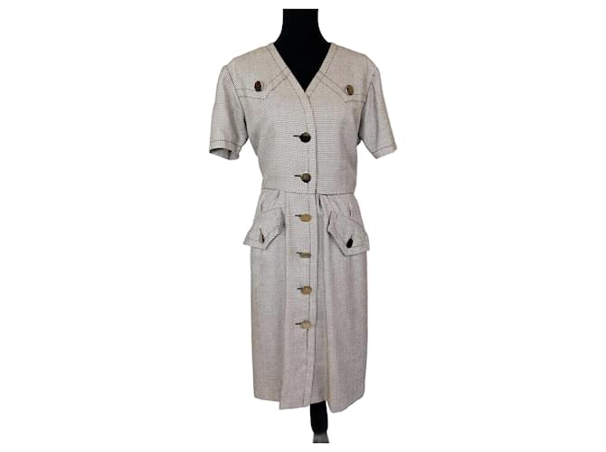 Yves Saint Laurent Abito invernale YSL Variazione vintage anni '90 Nero Bianco