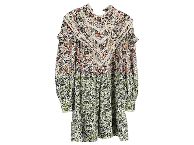 Abito Mini Paisley Rebel Étoile Isabel Marant in cotone stampato floreale