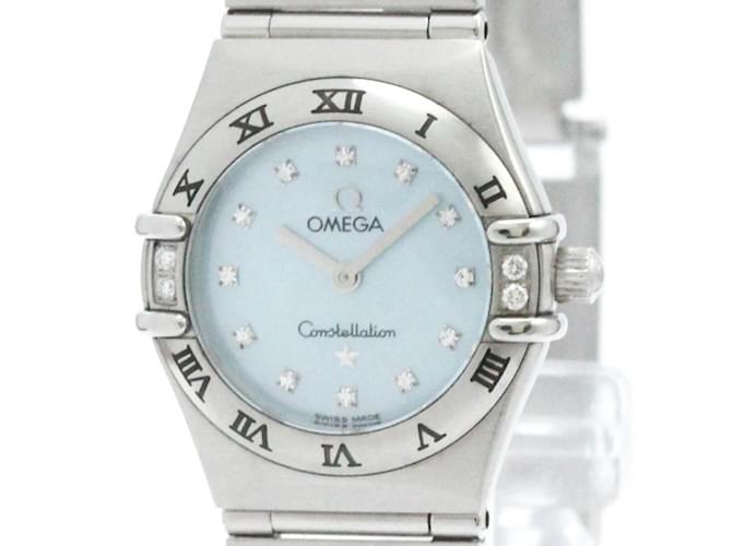 Orologio da donna Omega Constellation con quadrante in madreperla, diamanti, quarzo e acciaio