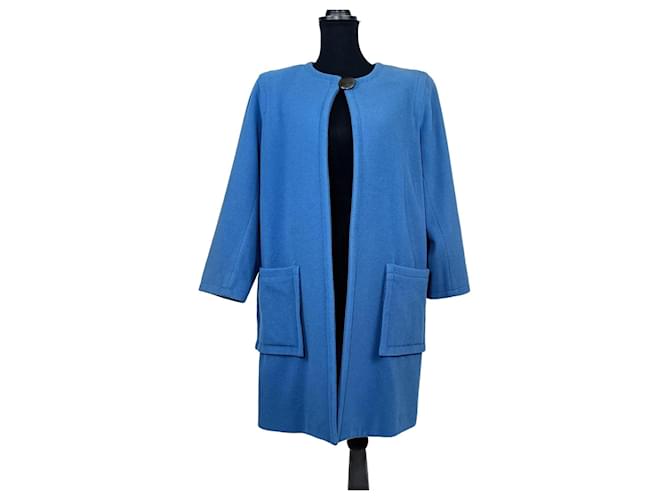 Yves Saint Laurent Cappotto azzurro YSL vintage 1992 Blu