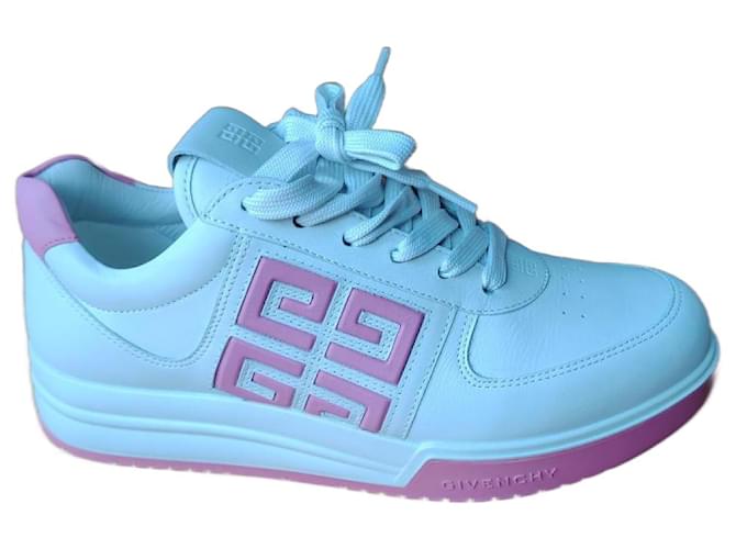 GIVENCHY SNEAKERS 4G IN PELLE DI VITELLO. Bianco Fuschia
