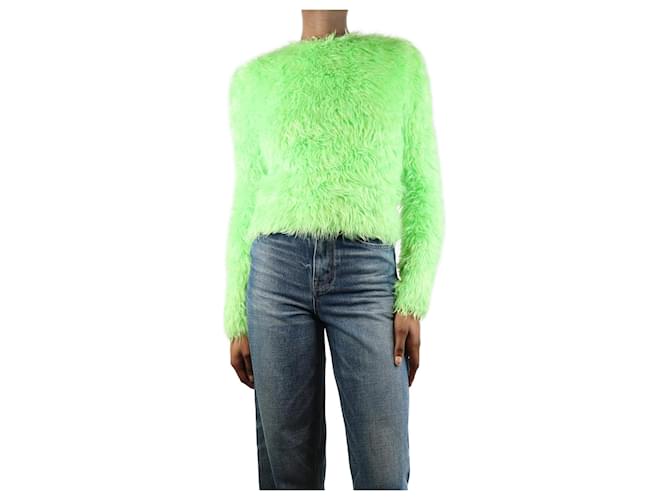 Balenciaga Maglione in pelliccia sintetica verde - taglia S