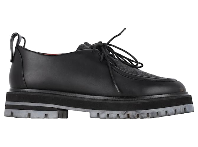 Scarpe Derby stringate Loro Piana in pelle nera Nero