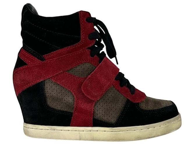 Sneakers con zeppa nascosta in pietra rossa ASH Bowie Nero Rosa Grigio