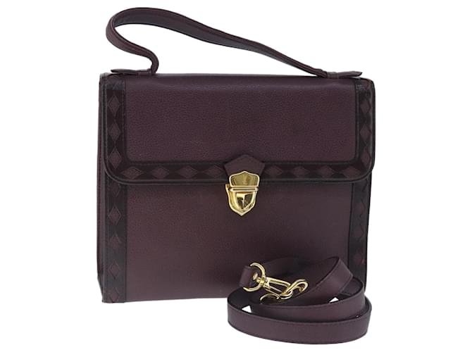 Borsa a mano SAINT LAURENT in pelle 2 vie viola oro Auth 102929 D'oro Porpora
